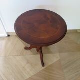 Side table - Tripod pedestal table - marquetry - Louis Philippe - mahogany stain
