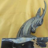 Pair of art deco bookends antelope heads