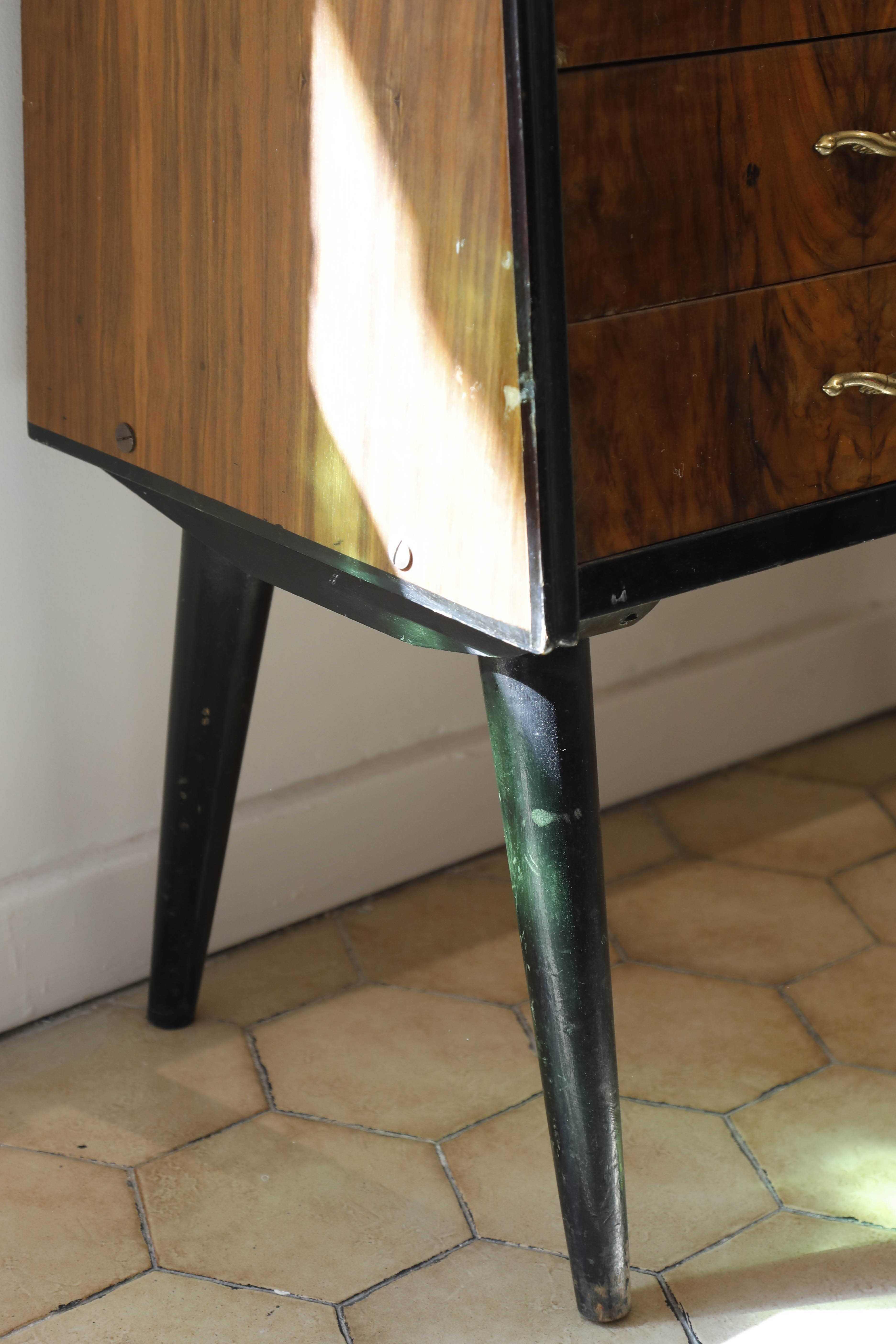 Bahut secretary wood laqué 70s