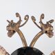 Spanish Neogothic Style Gilded Iron Mirror with Two-Headed Dragon