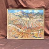 Old painting signed Oil on canvas “In Crimea” dimension: height -52cm- width -63cm-