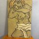 Vintage style figurative painting in expressionist style on canvas.