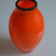 Vase vintage glass orange mouth blow murano italy