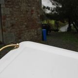 GUY DEGRENNE Serving Tray – Stainless Steel & Brass Handles – France