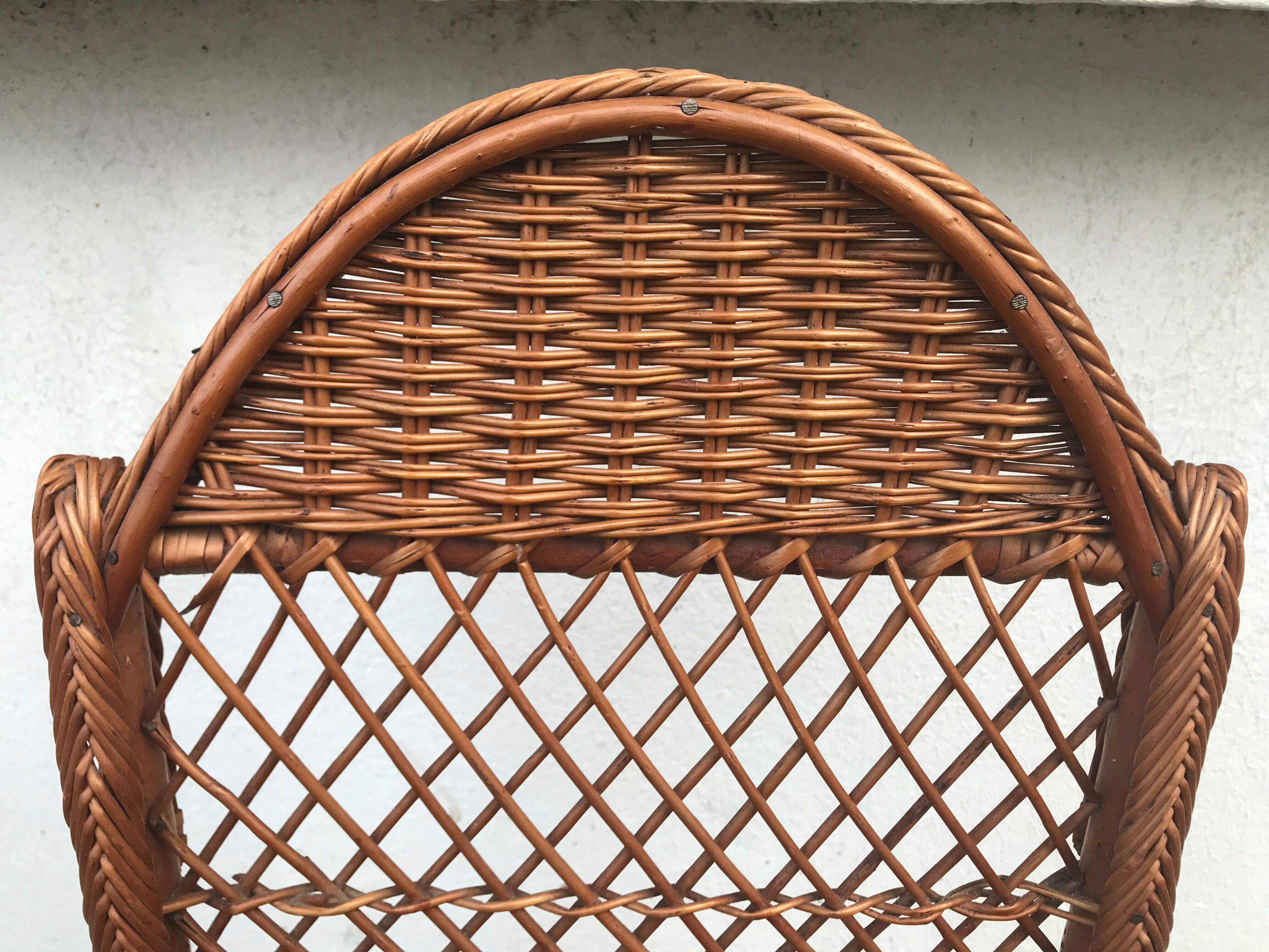Pair of rattan chairs for children