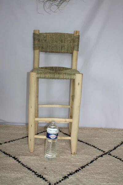 Lemon wood high chair - Moroccan handcrafted bar stool bohemian boho decor
