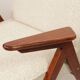 Scandinavian armchair in wood and ecru fabric by Józef Chierowski