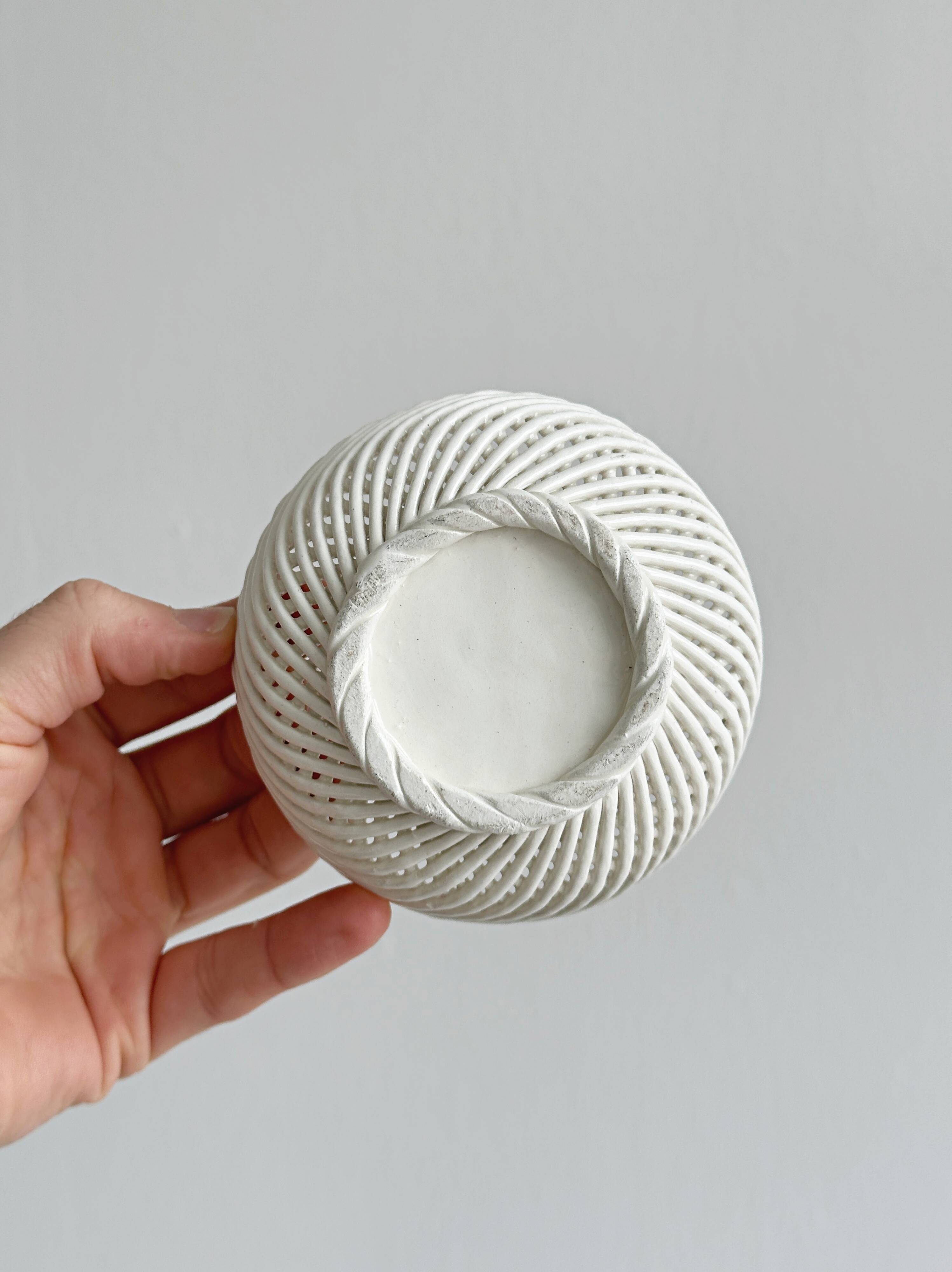 Twisted Italian porcelain bowl