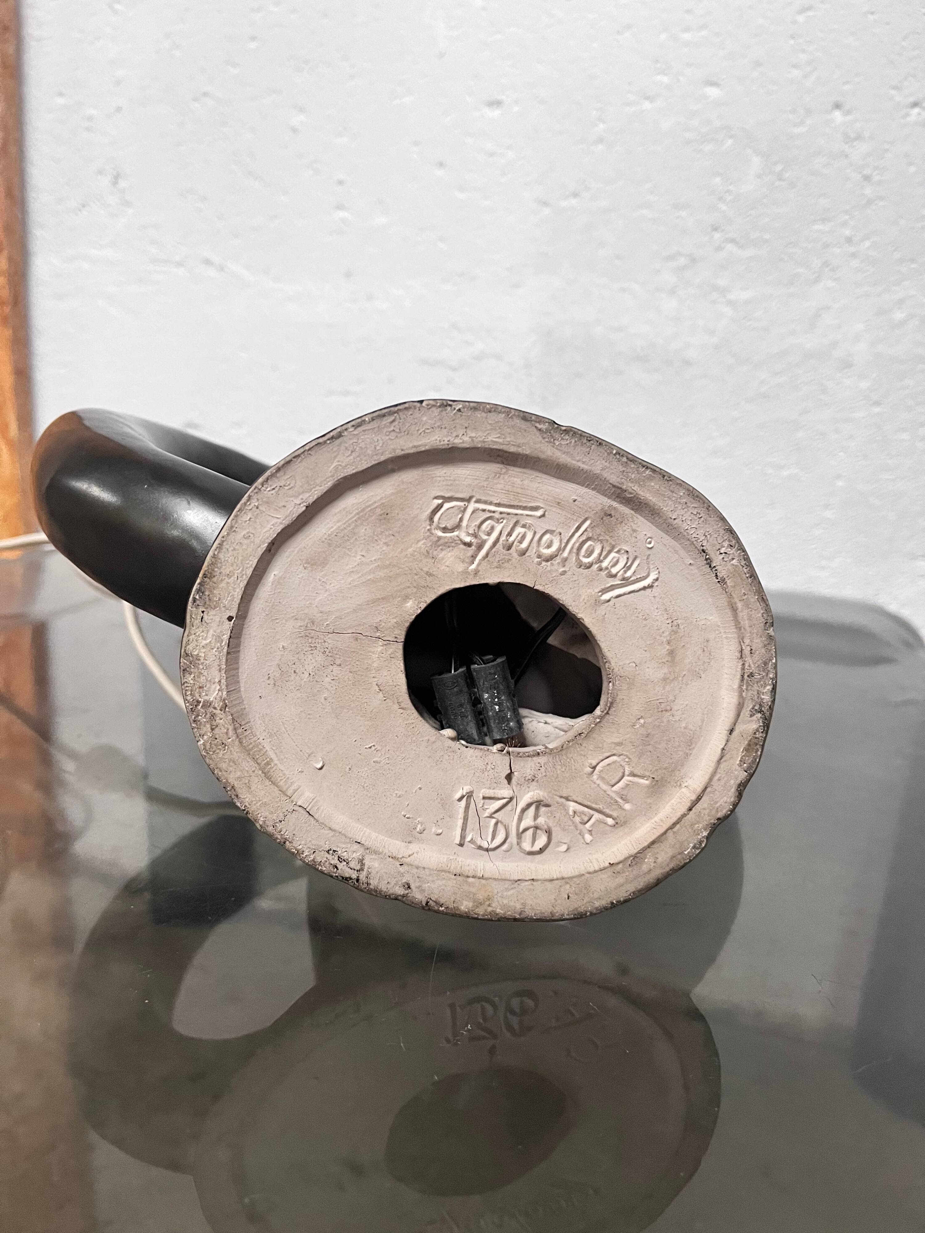Ceramic lamp base by Gil Agnoloni, 1960