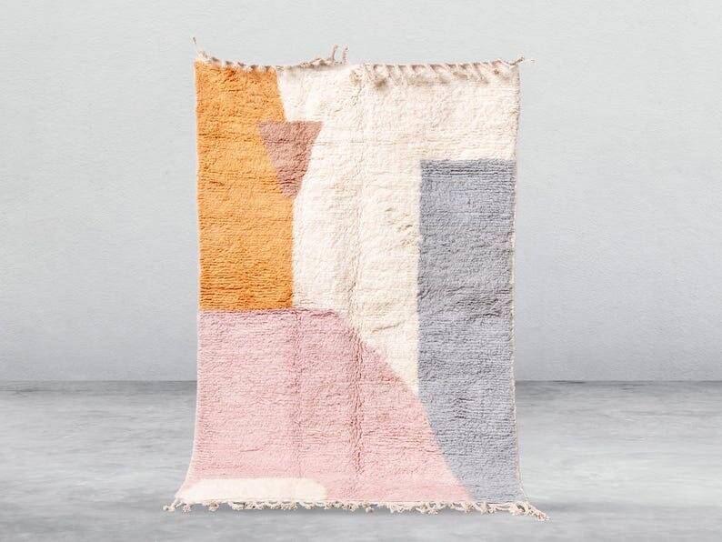 Traditional handmade pure wool rug, size 145 x 255 cm