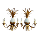 Pair of pineapple wall lights, in the style of Maison Charles / Jansen, 1960s, Hollywood Regency.
