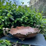 Large Art Nouveau copper fruit bowl Italy 1890s