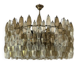 Luxury Contemporary Poliedro Murano Glass Chandelier in Brunish Finish