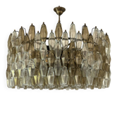 Chandelier contemporain de luxe en verre de Murano Poliedro avec finition brunie
