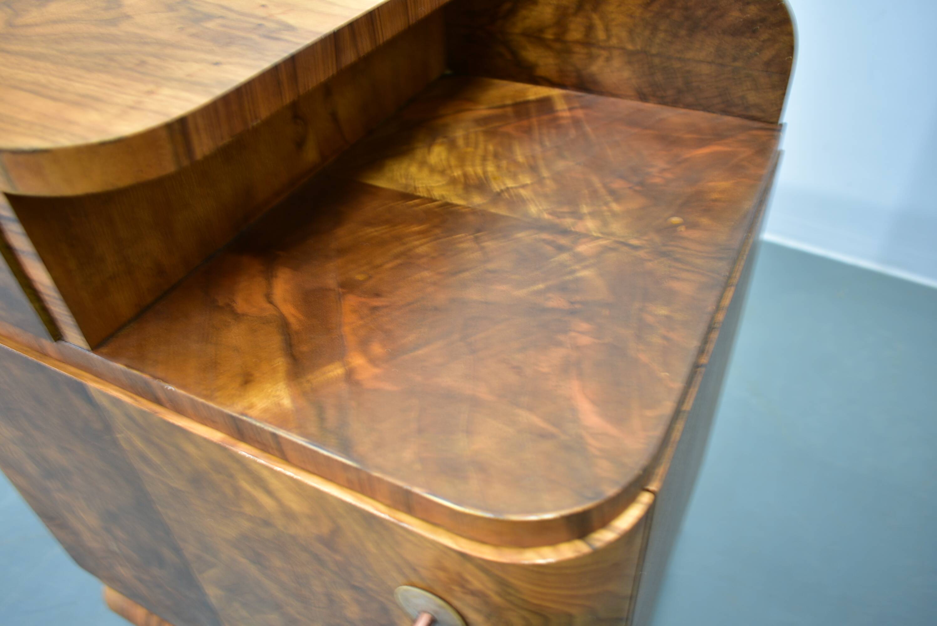 1935s Pair of Art Deco Bedside Tables, Czechoslovakia