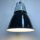 Black enamel industrial pendant light, 1960