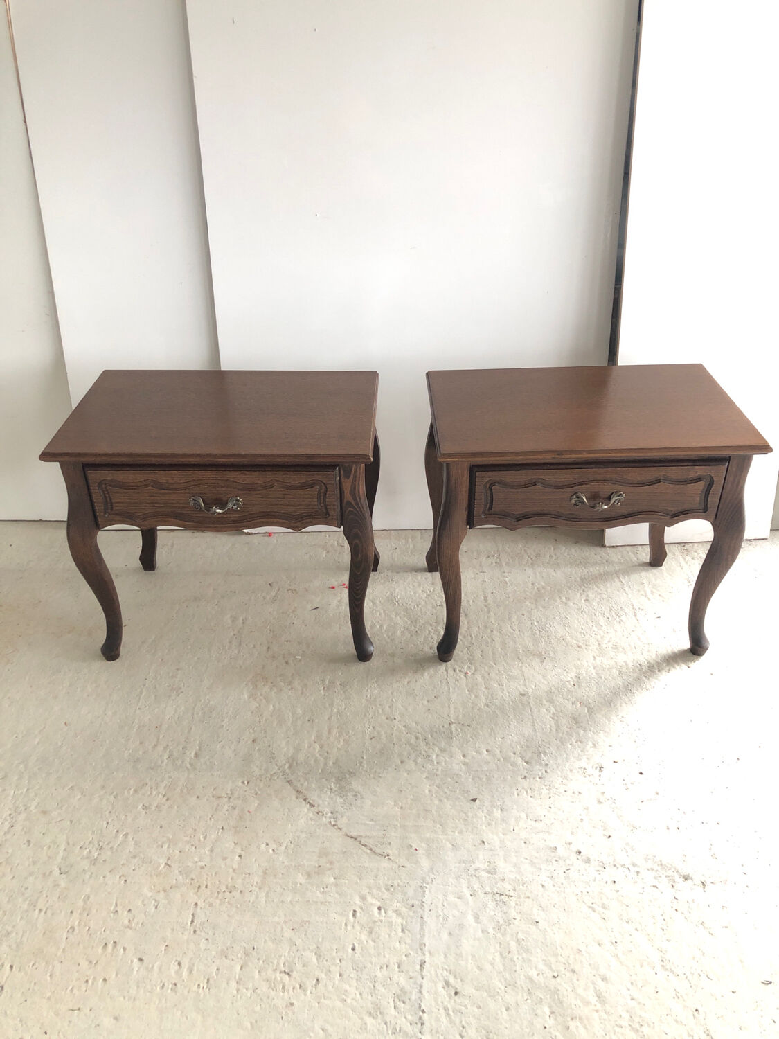 2 Louis XVI style Vintage bedside tables in varnished wood