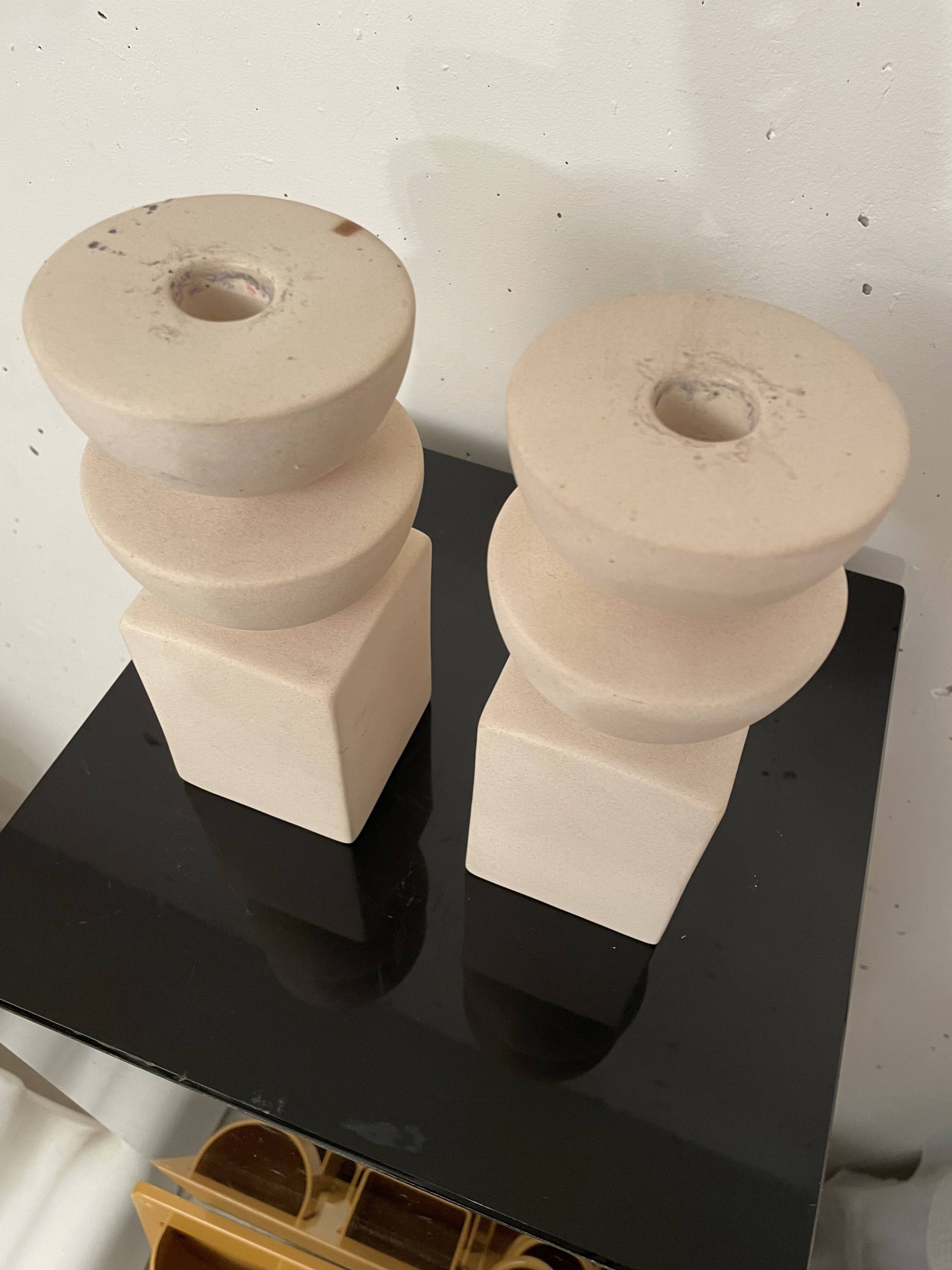 Pair of postmodern candlesticks 1980