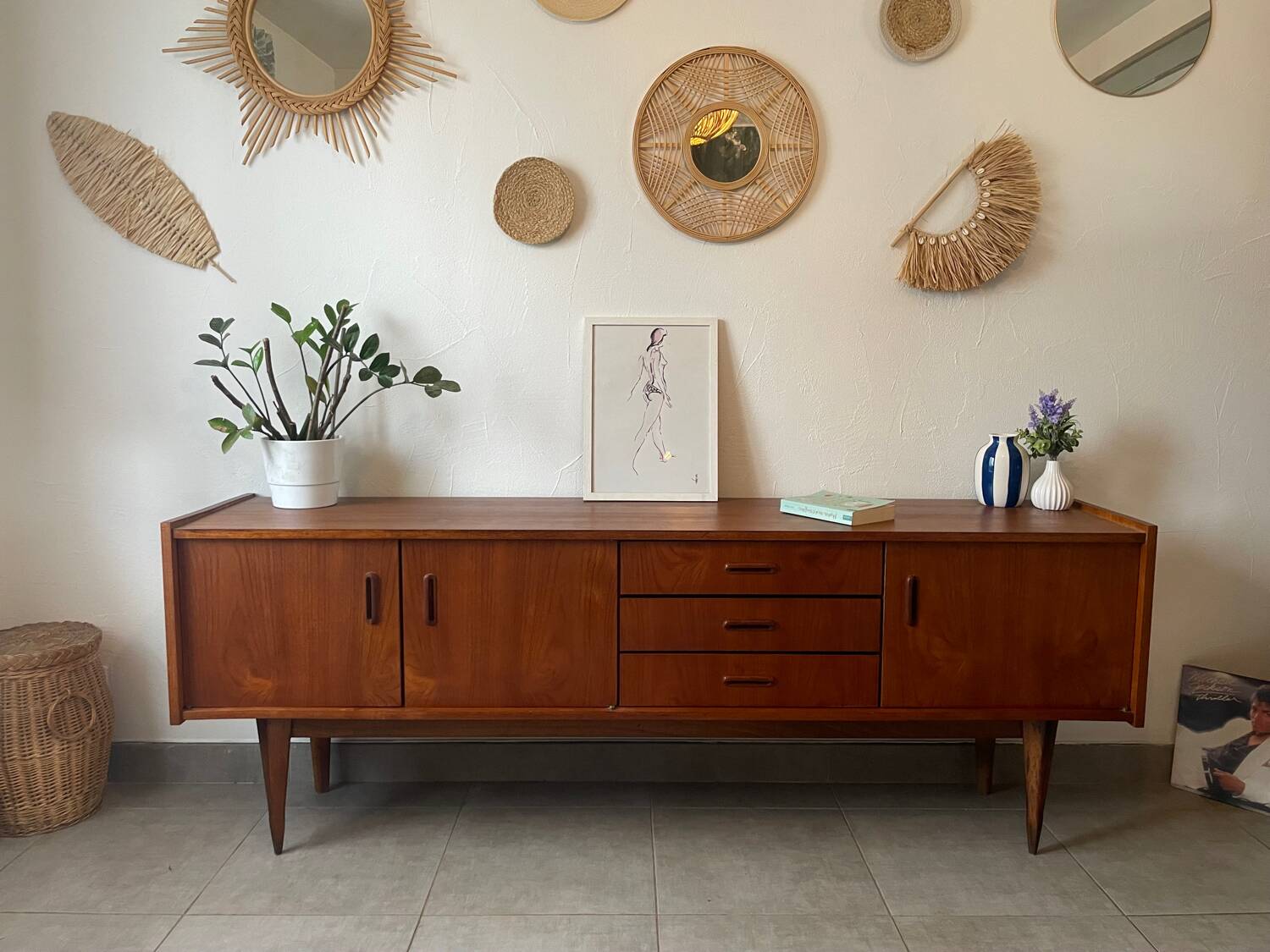 Very beautiful vintage Scandinavian teak sideboard