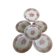 Set of 6 antique dessert plates in porcelain with pink flowers.