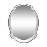 Miroir biseauté cadre en métal argenté