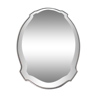 Mirror, silver metal frame