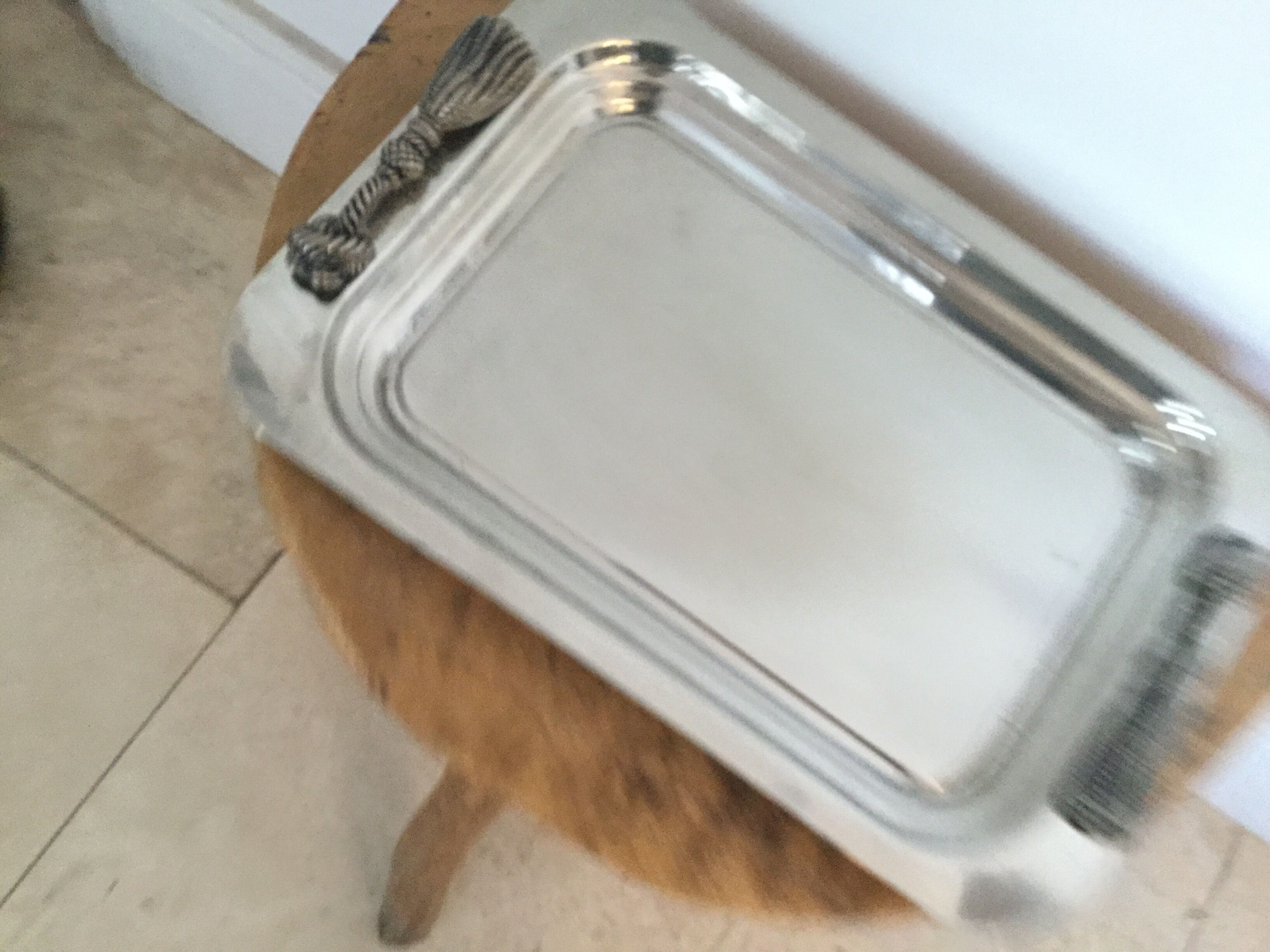 Silver metal tray