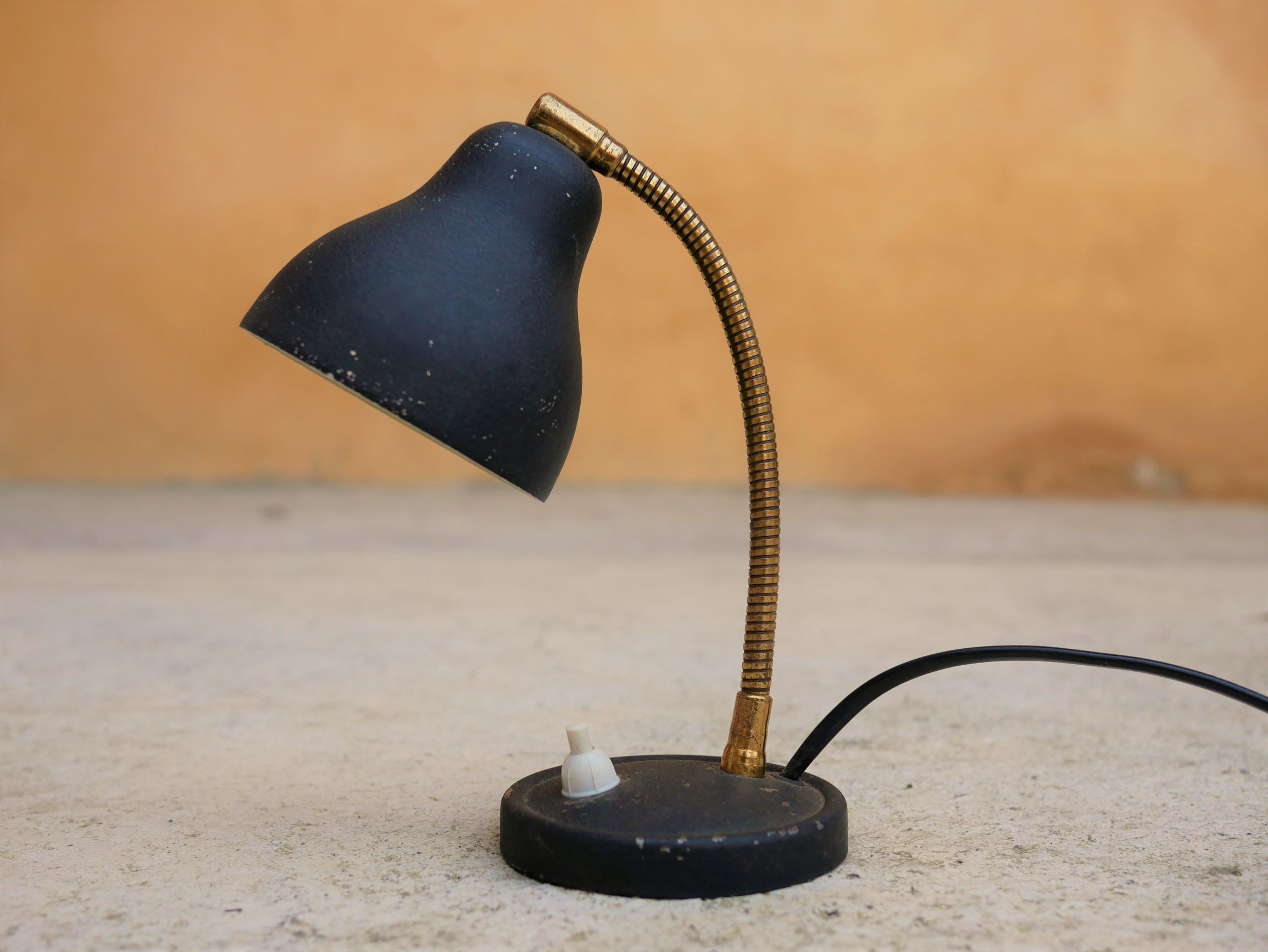 Vintage black and gold metal lamp