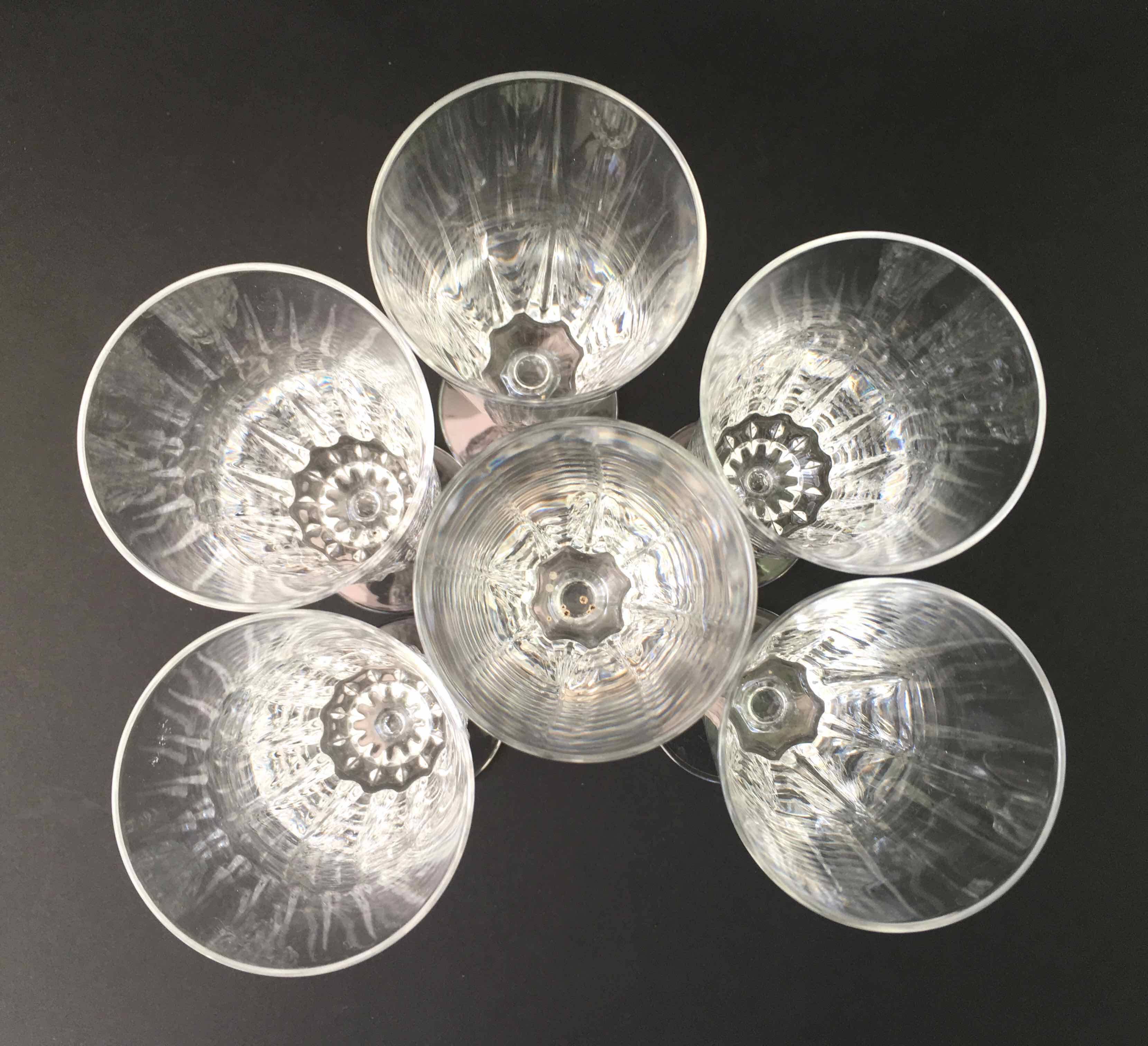 6 cut crystal champagne flutes