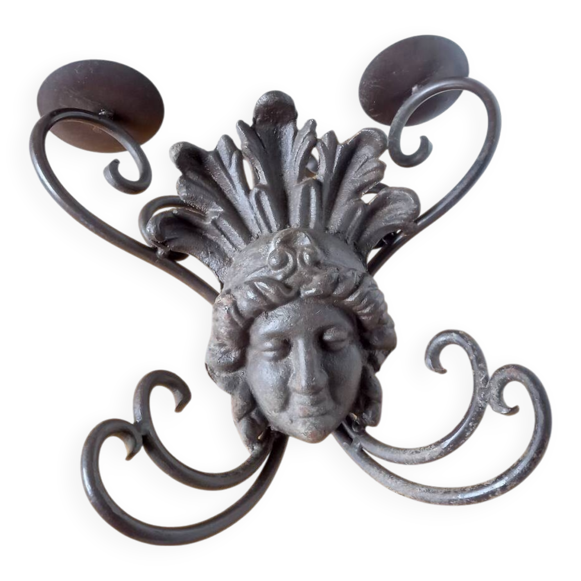 Antique piece/wrought iron wall chandelier