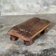 Small stool, footrest in organic blond teak monoxyle wabi-sabi L22