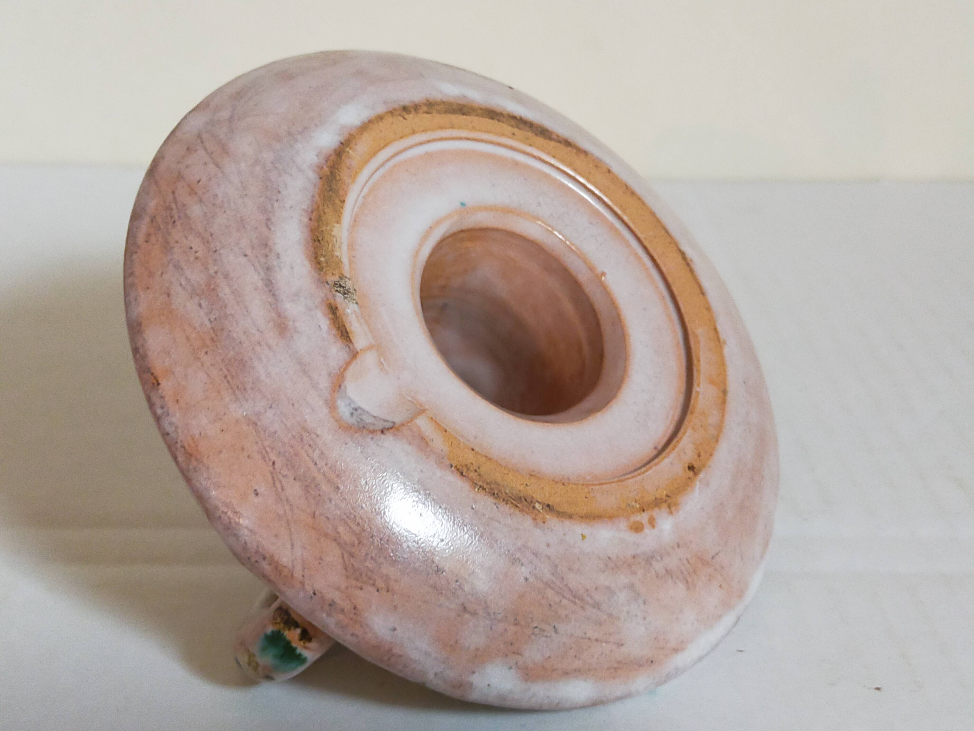 Duo of 50s ceramic hand candle holders