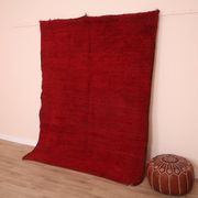 Red Vintage Moroccan Rug 180 x 230 cm, Berber Wool Rug, Handmade Boho Rug