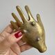 Vintage brass hand ashtray/trinket tray