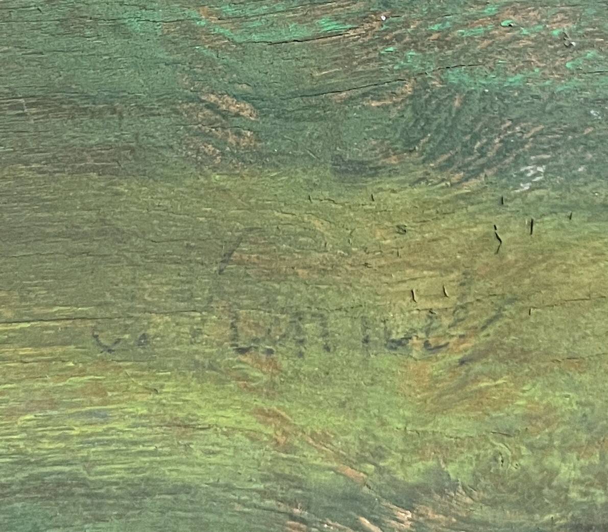 Tableau HSP "Autumn Evening in the Jura" post-impressionist signed