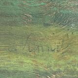 Tableau HSP "Autumn Evening in the Jura" post-impressionist signed