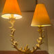 Lampe de table à deux bras en bronze doré par Georges Mathias for Fond
