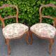 Pair of Louis XV chairs in carved walnut.