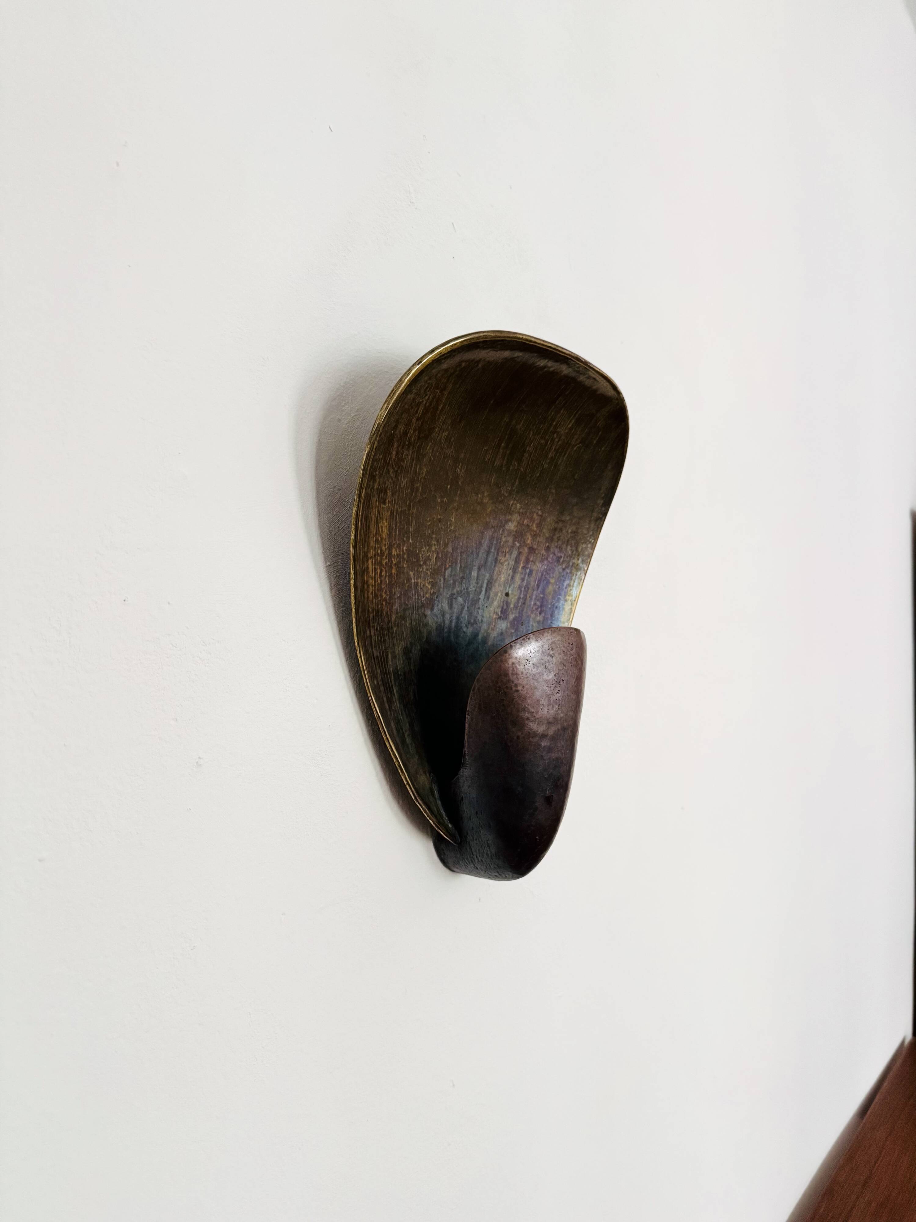 Brutalist Brass and Copper Wall Lamp