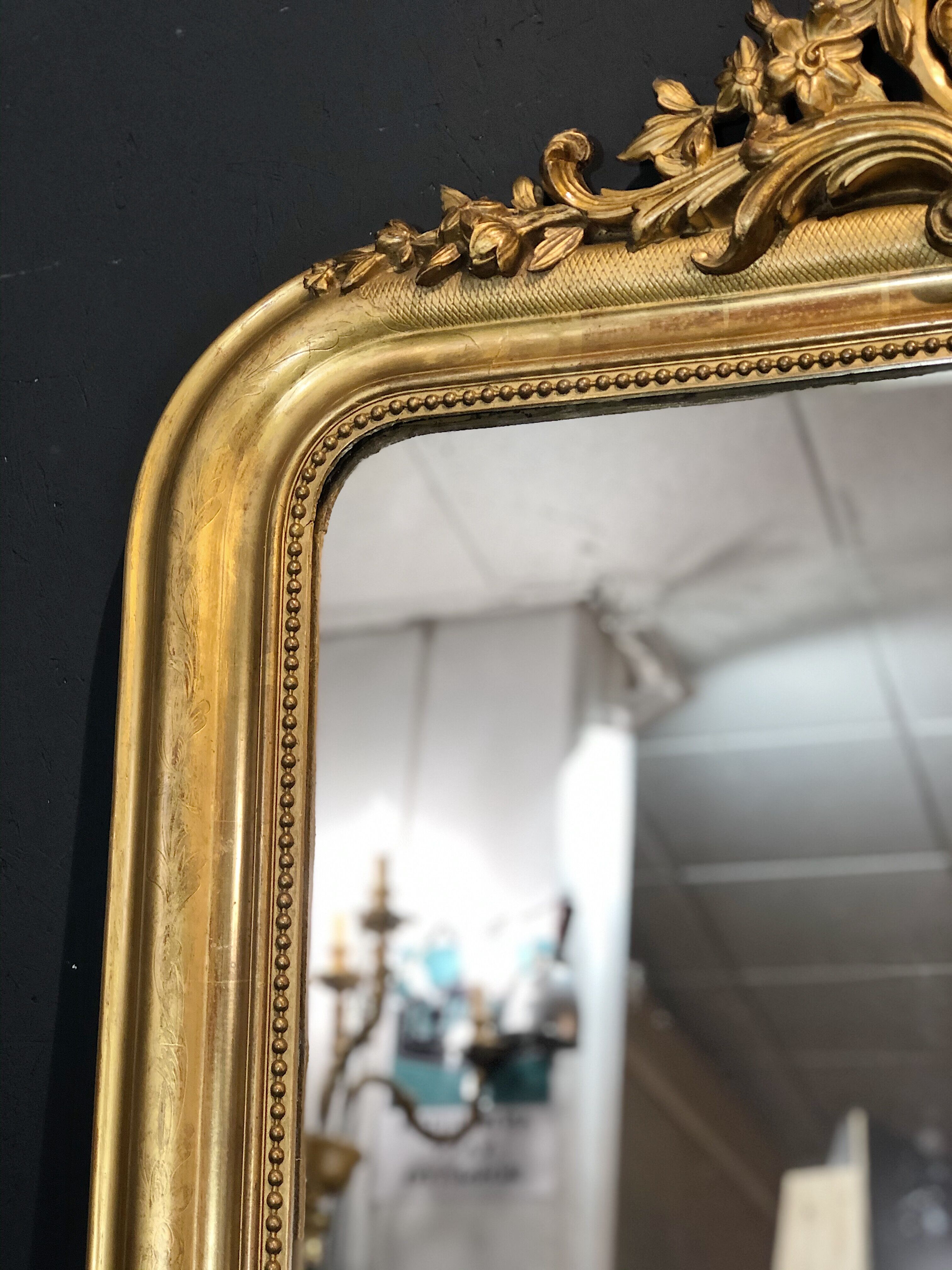 Old mirror 162 x 104 gold leaf gilding