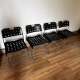 Set of 4 Black Omstak Chairs by Rodney Kinsman for Bieffeplast