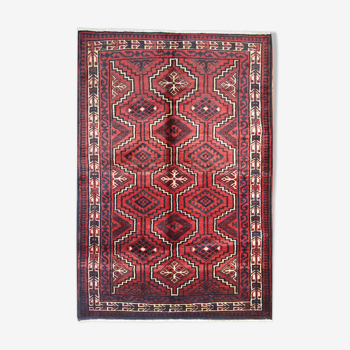 Red Wool Tribal Area Rug Hand made Oriental Wool Carpet- 171x247cm