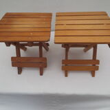 Set of 2 folding stools for children, wooden