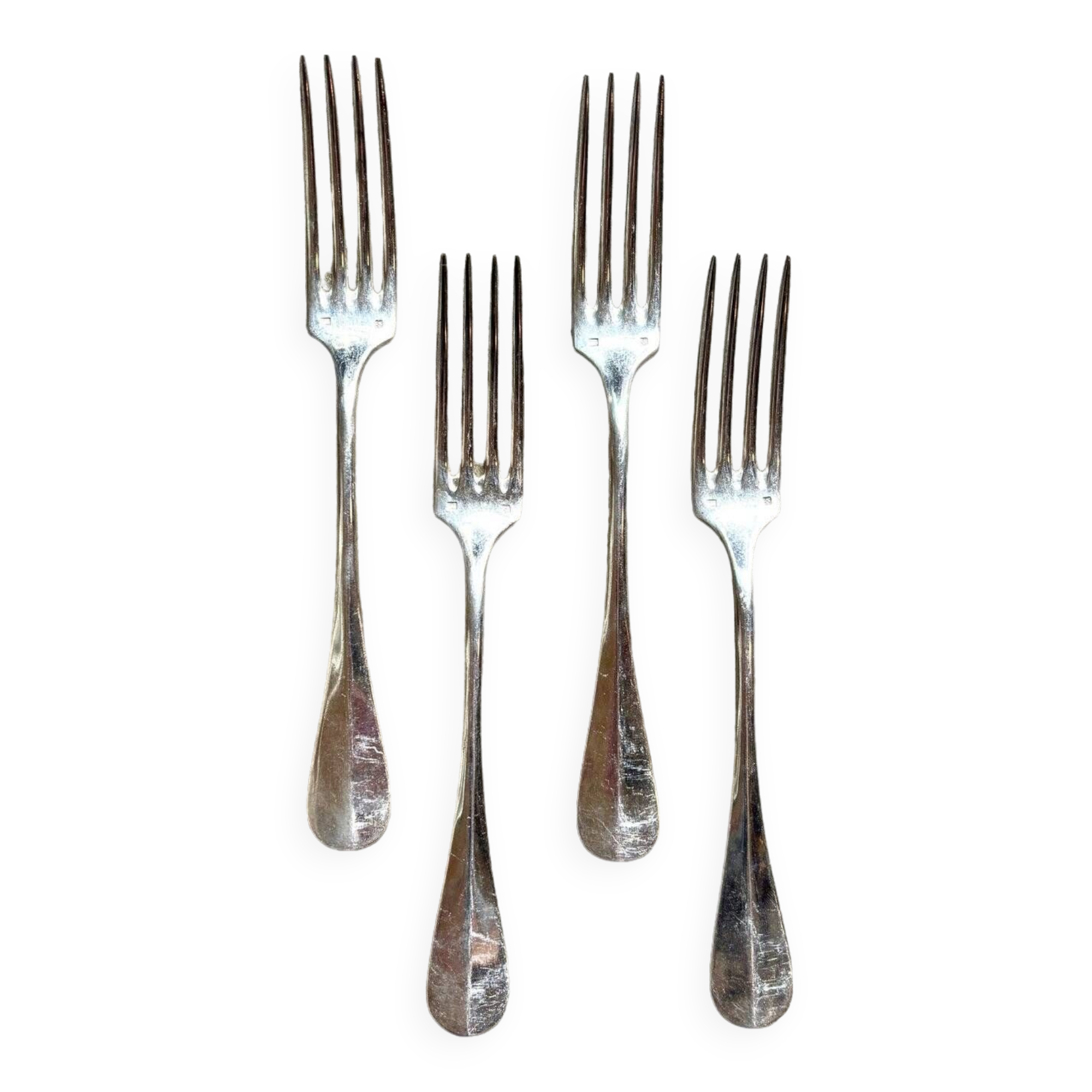 4 silver-plated forks