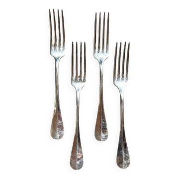4 fourchettes en métal argenté