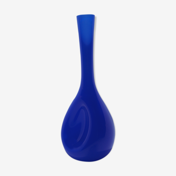 Scandinavian blue glass vase by Gunnar Anders