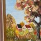 Original Swedish Oil on Canvas - "Autumn Tree" by J. Nilsson - Vintage and Framed - 49 × 38 cm
