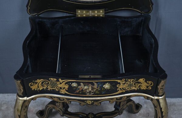 Table travailleuse en bois peint, époque Napoléon III – milieu XIXe