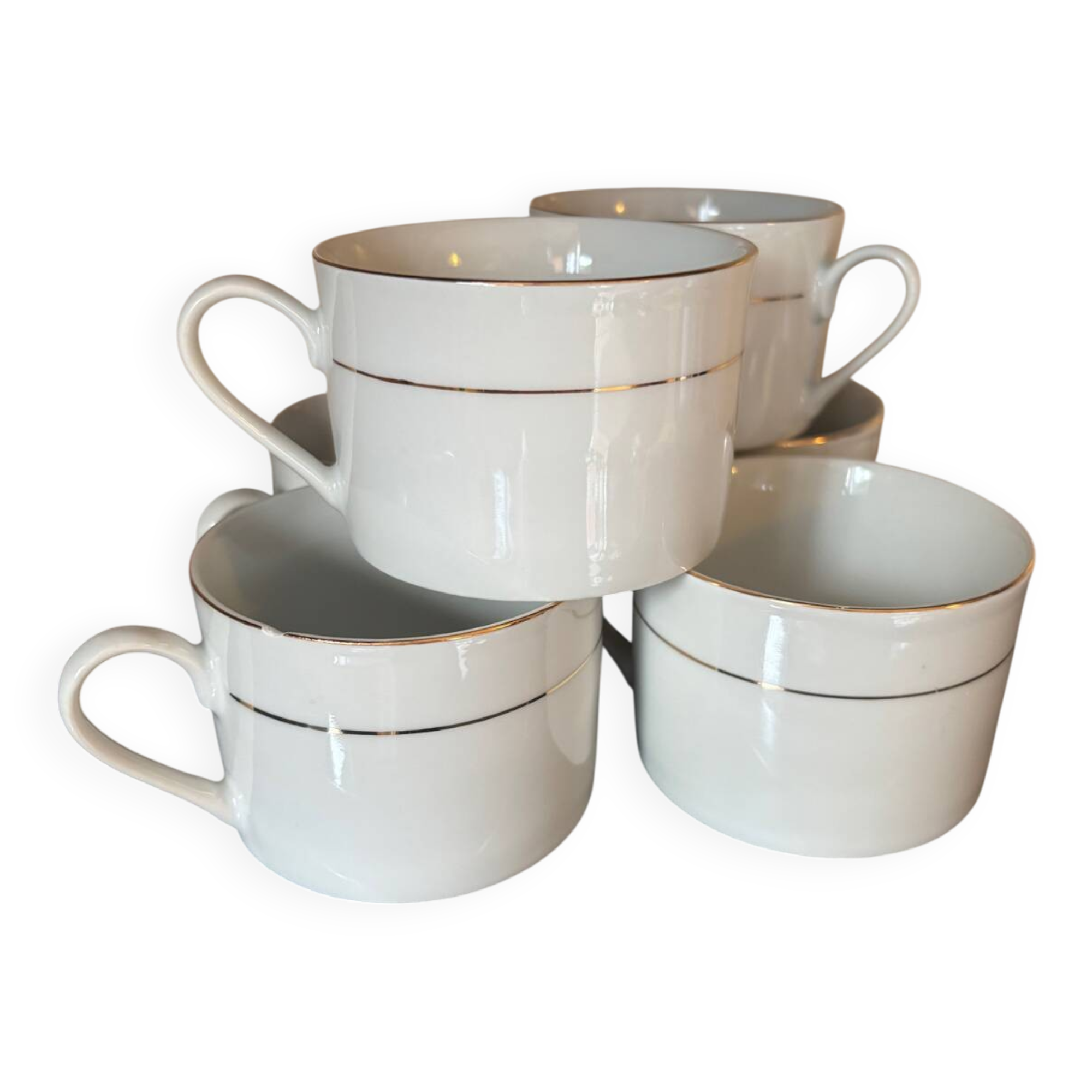 Set of six porcelain cups