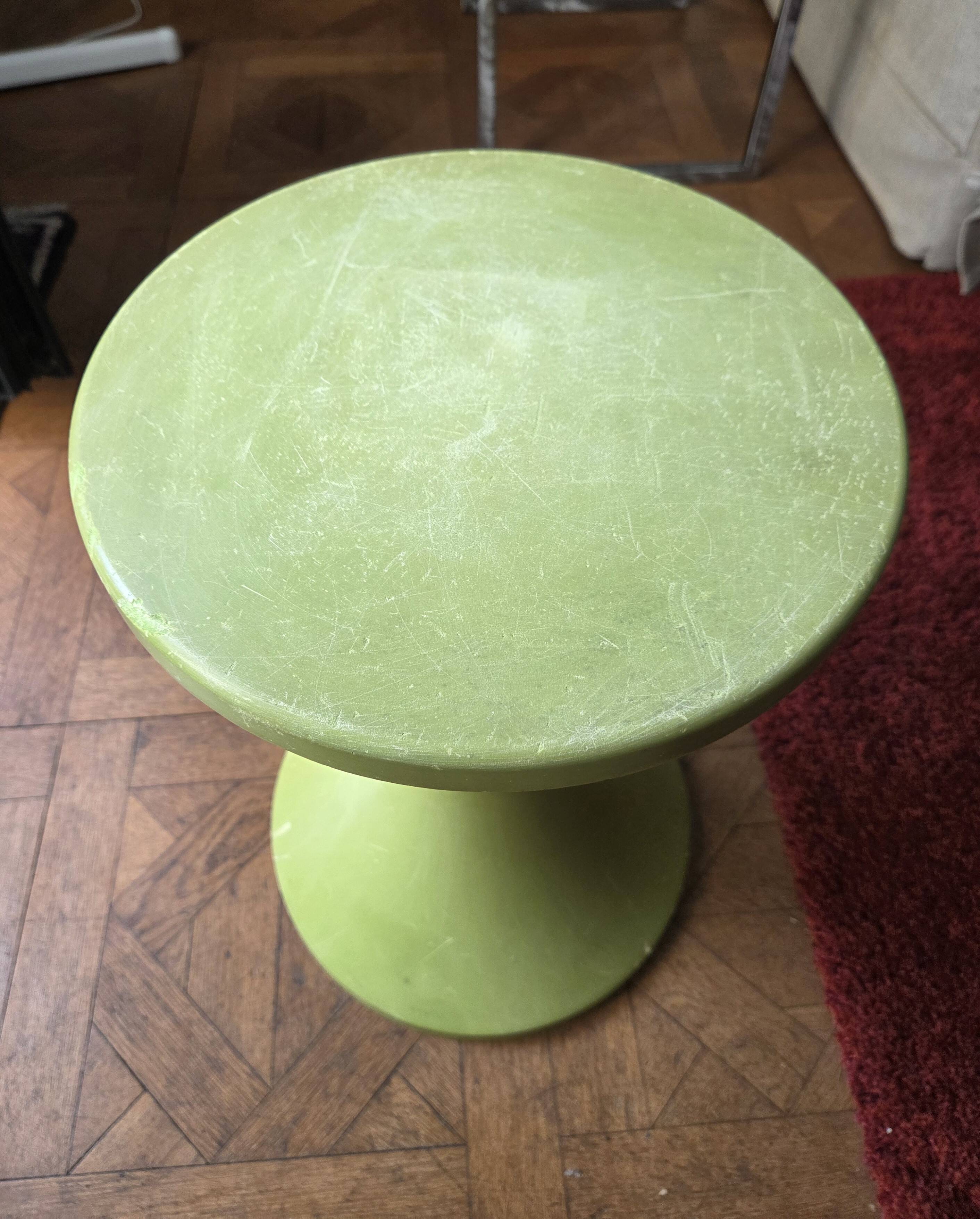 Tam Tam Original Stool - Henry Massonnet / Stamp - Vintage 70s Anise Green